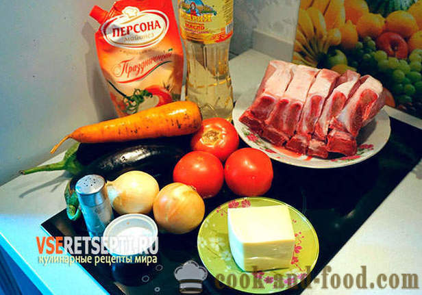 Χοιρινό μπριζόλα με λαχανικά και τυρί στο φούρνο