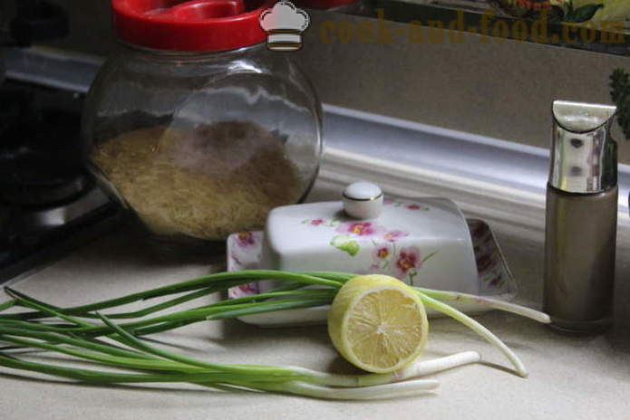 Delicious εύθρυπτο γαρνιτούρα ρύζι με ξινή κρέμα και βότανα - πώς να μαγειρεύουν ένα νόστιμο πιάτο ρύζι, ένα βήμα προς βήμα φωτογραφίες συνταγή