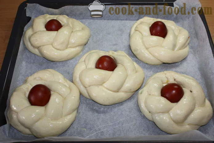 Νόστιμα ψωμάκια με αυγό Πάσχα - πώς να κάνει ένα υπέροχο Πάσχα μπισκότα, ένα βήμα προς βήμα φωτογραφίες συνταγή