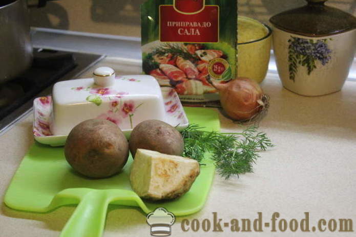 Πατάτες, πουρέ πατάτας με σέλινο και τα κρεμμύδια - πώς να κάνει πουρέ πατάτες με κρεμμύδι και το σέλινο, ένα βήμα προς βήμα φωτογραφίες συνταγή