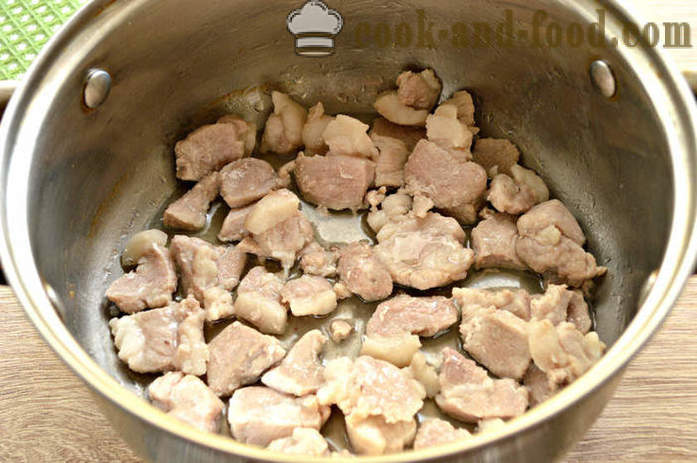 Νόστιμη σάλτσα χοιρινό με αλεύρι - πώς να μαγειρεύουν σάλτσα χοιρινό κρέας με φαγόπυρο, βήμα προς βήμα φωτογραφίες συνταγή