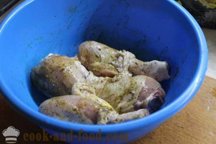 Γεμιστές κνήμη κοτόπουλο στο φούρνο - πώς να μαγειρεύουν ένα νόστιμο κνήμες κοτόπουλο, ένα βήμα προς βήμα φωτογραφίες συνταγή