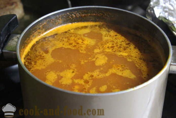 Σούπα πατάτας με κεφτέδες και πάστα ντομάτας - πώς να μαγειρεύουν σούπα ντομάτας με κεφτέδες, με μια βήμα προς βήμα φωτογραφίες συνταγή