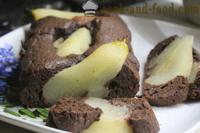 Κέικ σοκολάτας με αχλάδια - πώς να κάνει ένα κέικ σοκολάτας με αχλάδι σπίτι, βήμα προς βήμα φωτογραφίες συνταγή