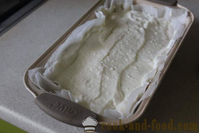 Cheesecake με ροδάκινα - πώς να ψήνουν ένα κέικ με τυρί cottage και τα ροδάκινα, με μια βήμα προς βήμα φωτογραφίες συνταγή