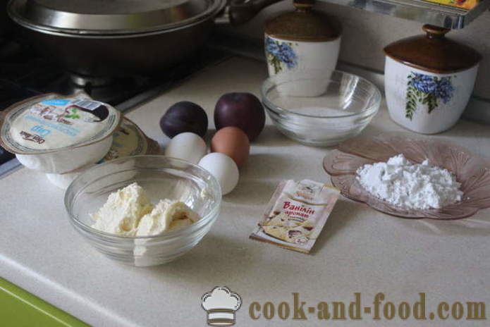 Cheesecake με ροδάκινα - πώς να ψήνουν ένα κέικ με τυρί cottage και τα ροδάκινα, με μια βήμα προς βήμα φωτογραφίες συνταγή