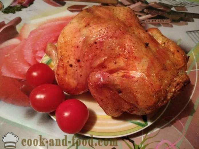 Ψητό κοτόπουλο εξ ολοκλήρου από την τράπεζα - ως ένα νόστιμο ψητό κοτόπουλο σε όλο το φούρνο, ένα βήμα προς βήμα φωτογραφίες συνταγή