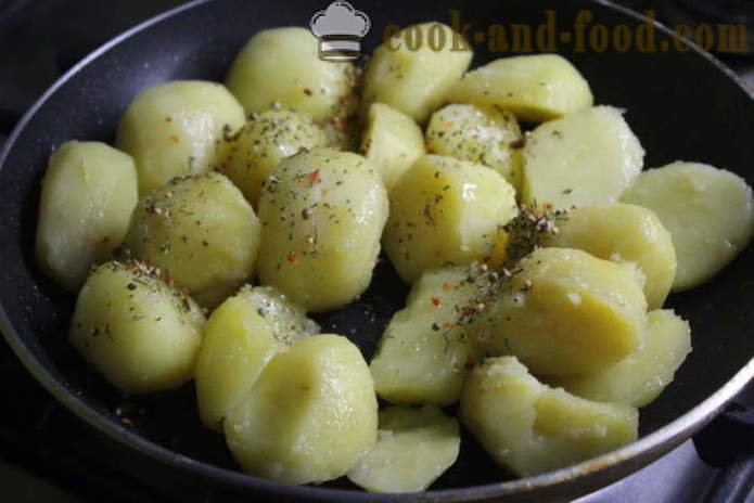 Ζεστή σαλάτα μανιταριών με πατάτες - πώς να κάνει μια ζεστή πατατοσαλάτα με μανιτάρια, ένα βήμα προς βήμα φωτογραφίες συνταγή