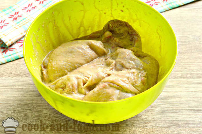 Μπουτάκια κοτόπουλου στο φούρνο - πώς να μαγειρεύουν τα μπούτια κοτόπουλου με μαγιονέζα και σάλτσα σόγιας, μια βήμα προς βήμα φωτογραφίες συνταγή
