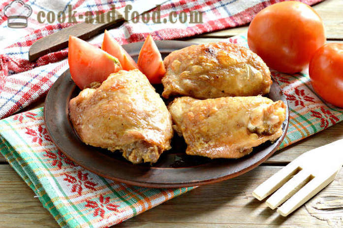 Μπουτάκια κοτόπουλου στο φούρνο - πώς να μαγειρεύουν τα μπούτια κοτόπουλου με μαγιονέζα και σάλτσα σόγιας, μια βήμα προς βήμα φωτογραφίες συνταγή