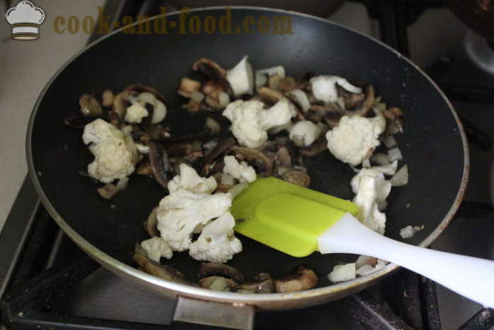 Κρεμώδης σούπα με μανιτάρια και κουνουπίδι - πώς να μαγειρεύουν τη σούπα με μανιτάρια, ένα βήμα προς βήμα φωτογραφίες συνταγή