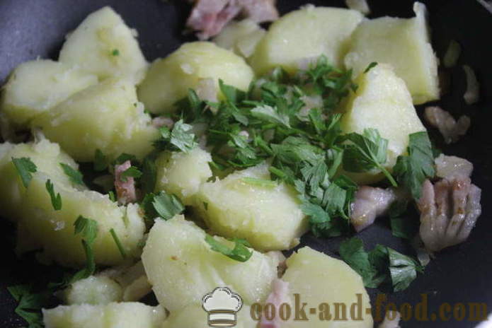 Νόστιμο πατάτες με σκόρδο και μπέικον - πώς να μαγειρεύουν ένα νόστιμο πρώιμες πατάτες, μια βήμα προς βήμα φωτογραφίες συνταγή