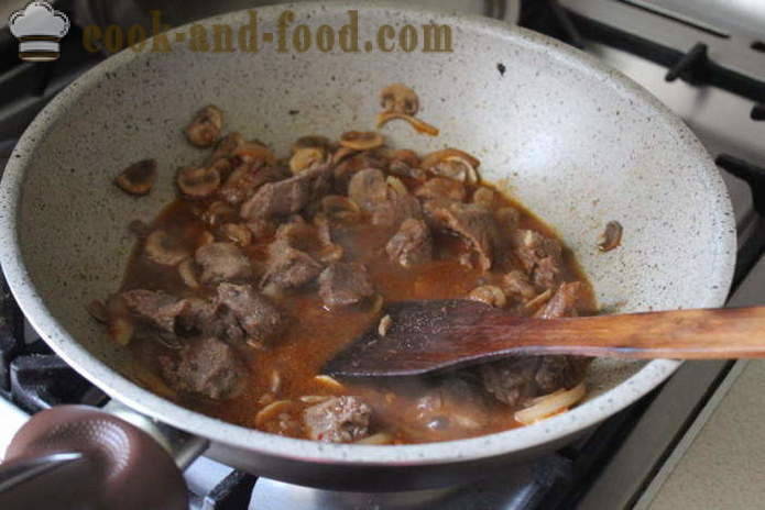 Tasty stew βόειου κρέατος - τόσο νόστιμο για να μαγειρέψουν στιφάδο μοσχάρι με μανιτάρια, ένα βήμα προς βήμα φωτογραφίες συνταγή