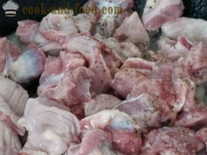 Βρασμένο στομάχι κοτόπουλο στο τηγάνι - πώς να μαγειρεύουν ένα νόστιμο στομάχι κοτόπουλο, βήμα προς βήμα φωτογραφίες συνταγή
