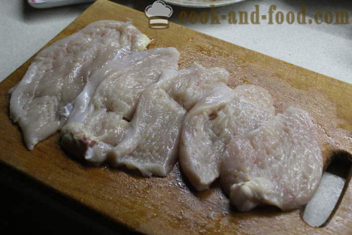 Σπιτική ρολό κοτόπουλο γεμιστό με σπανάκι - πώς να κάνει ρολά κοτόπουλο στο φούρνο, με μια βήμα προς βήμα φωτογραφίες συνταγή