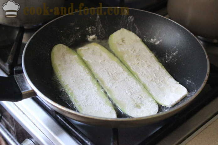 Rolls του κολοκυθάκια γεμιστά με - πώς να μαγειρέψετε νόστιμα τηγανητά κολοκυθάκια στο τηγάνι, μια βήμα προς βήμα φωτογραφίες συνταγή