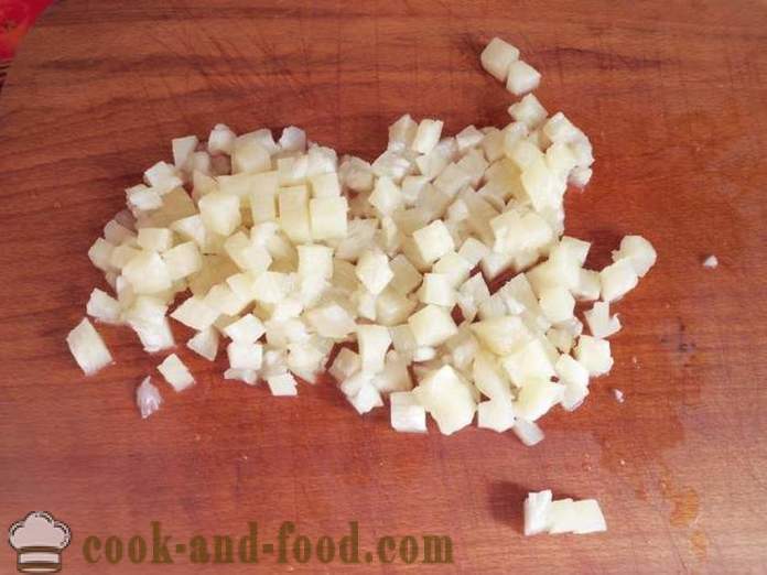 Σαλάτα κοτόπουλο με ανανά και μανιτάρια - πώς να κάνει σαλάτα κοτόπουλο με ανανά και μανιτάρια, βήμα προς βήμα φωτογραφίες συνταγή