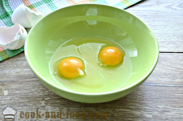 Ρολά αυγού με άμυλο και μαγιονέζα - πώς να κάνει τηγανίτες για σαλάτα αυγό, ένα βήμα προς βήμα φωτογραφίες συνταγή