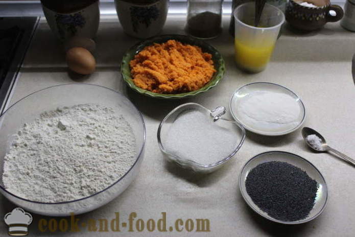 Απλό κέικ με καρότα και σπόρους παπαρούνας - πώς να ψήνουν ένα κέικ καρότου στο φούρνο, με μια βήμα προς βήμα φωτογραφίες συνταγή