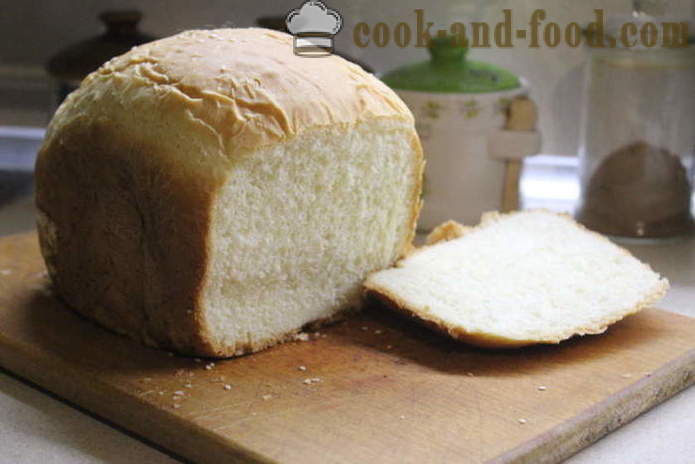 Γαλακτώδες λευκό ψωμί στη μηχανή ψωμιού - πώς να ψήνουν το ψωμί στο γάλα, ένα βήμα προς βήμα φωτογραφίες συνταγή