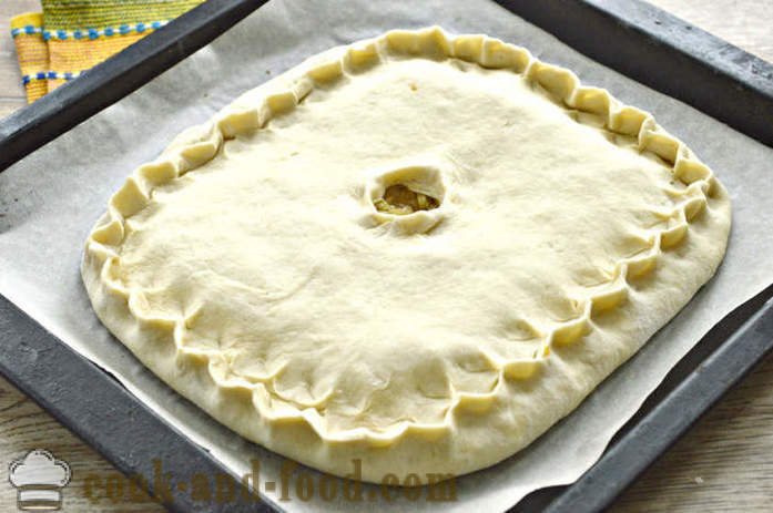 Lean κέικ ζύμης με λάχανο - πώς να ψήνουν μια πίτα νηστίσιμα λάχανο στο φούρνο, με μια βήμα προς βήμα φωτογραφίες συνταγή
