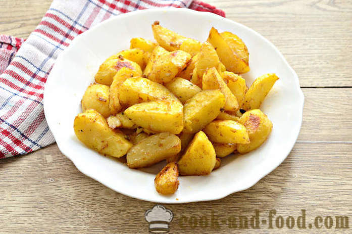 Ψητή φέτες πατάτας στο φούρνο με σκόρδο και σάλτσα σόγιας - τόσο νόστιμα ψητά πατάτες στο φούρνο, με μια βήμα προς βήμα φωτογραφίες συνταγή
