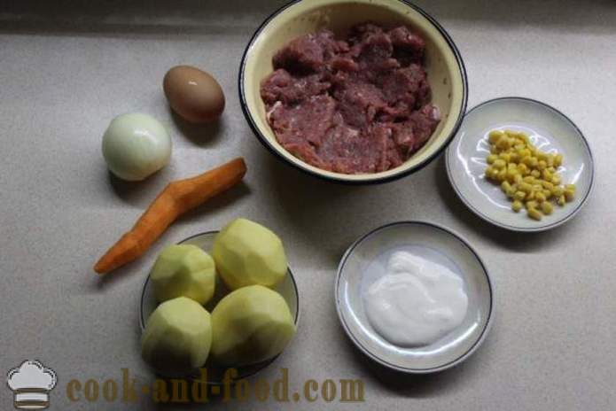 Κεφτεδάκια στο φούρνο με πατάτες και λαχανικά - πώς να μαγειρεύουν τα κεφτεδάκια στο φούρνο, με μια βήμα προς βήμα φωτογραφίες συνταγή