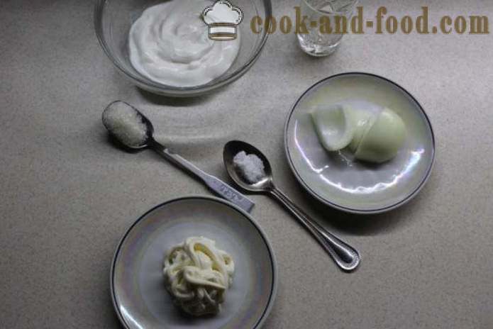 Ξινή κρέμα και σάλτσα κρεμμυδιού με τουρσί κρεμμύδια - πώς να μαγειρεύουν ένα νόστιμο σάλτσα με κρεμμύδια, ξινή κρέμα και μαγιονέζα με μια βήμα προς βήμα φωτογραφίες συνταγή