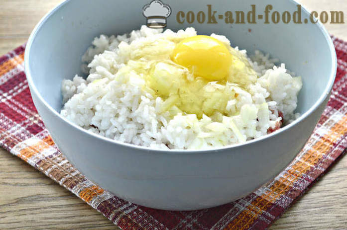 Κεφτεδάκια μοσχαρίσιο κιμά με το ρύζι σε ένα τηγάνι - πώς να μαγειρεύουν κεφτεδάκια από μοσχαρίσιο κιμά και σάλτσα, με μια βήμα προς βήμα φωτογραφίες συνταγή