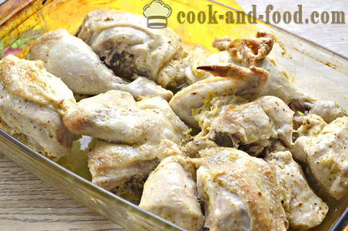 Τα κομμάτια κοτόπουλο στο φούρνο - όπως ψητό κοτόπουλο με μαγιονέζα, ένα βήμα προς βήμα φωτογραφίες συνταγή