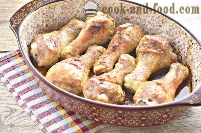 Νόστιμα μπουτάκια κοτόπουλου στο φούρνο - ως ένα νόστιμο ψημένο κνήμη κοτόπουλο, ένα βήμα προς βήμα φωτογραφίες συνταγή