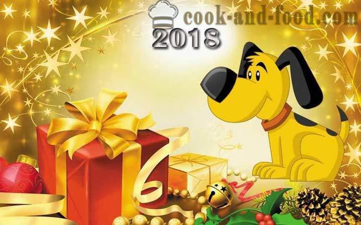 Εξυπηρετούν και διακόσμηση τραπέζι την παραμονή της Πρωτοχρονιάς το 2018 - την ιδέα για το πώς να διακοσμήσετε το τραπέζι των Χριστουγέννων για το έτος του σκύλου με τα χέρια του