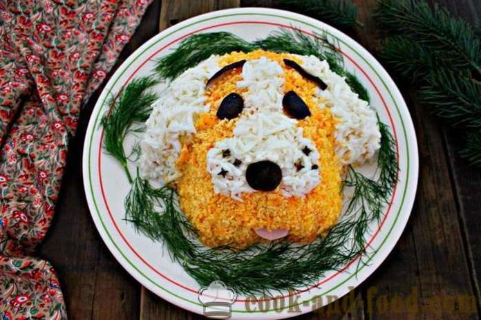 Απλές ιδέες για διακόσμηση του νέου έτους για το έτος Κίτρινο Γη σκυλιά στην ανατολική ημερολόγιο, με τη φωτογραφία