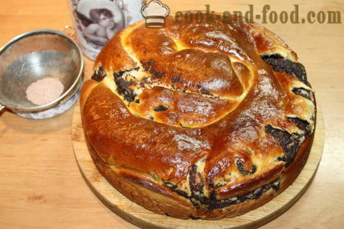 Παπαρούνας κέικ σπόρους μαγιά-σαλιγκάρι - πώς να κάνει παπαρούνας κέικ σπόρους από ζύμη μαγιάς, ένα βήμα προς βήμα φωτογραφίες συνταγή