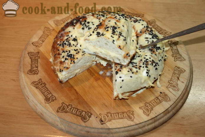 Ουζμπεκιστάν ψωμί με τυρί στο φούρνο - πώς να μαγειρεύουν ζεστό σάντουιτς με τυρί στο σπίτι, βήμα προς βήμα φωτογραφίες συνταγή