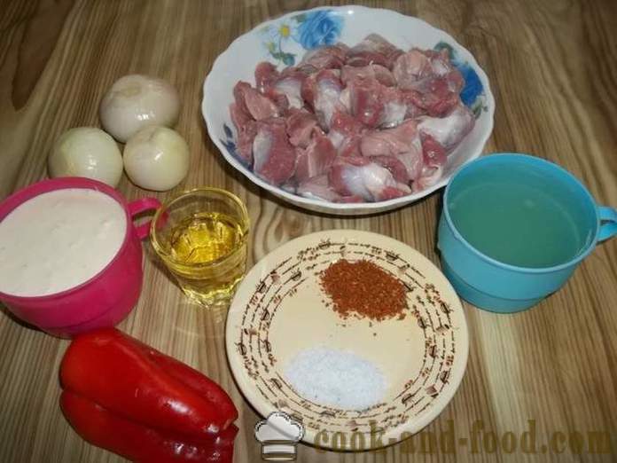 Κοιλίες κοτόπουλο κοκκινιστό με σάλτσα κρέμα γάλακτος σε μια κατσαρόλα - πώς να μαγειρεύουν ένα νόστιμο κοιλίες κοτόπουλο, ένα βήμα προς βήμα φωτογραφίες συνταγή