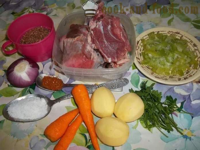 Σούπα Φαγόπυρο με το βόειο κρέας - πώς να μαγειρεύουν το φαγόπυρο ζωμό σούπας, ένα βήμα προς βήμα φωτογραφίες συνταγή
