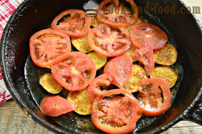 Ομελέτα με μελιτζάνες και ντομάτες - πώς να προετοιμάσετε τηγανητές μελιτζάνες με αυγά και ντομάτες, ένα βήμα προς βήμα φωτογραφίες συνταγή