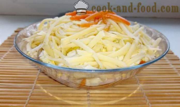 Απλή σαλάτα και πατάτες - πώς να κάνει μια πολυεπίπεδη σαλάτα με ζαμπόν, μανιτάρια και πατάτες, βήμα προς βήμα φωτογραφίες συνταγή