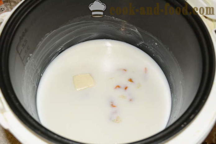 Νόστιμα κουάκερ ρύζι με το γάλα σε multivarka - πώς να ετοιμάζω το ρύζι κουάκερ γάλα, ένα βήμα προς βήμα φωτογραφίες συνταγή