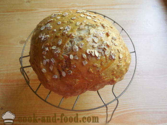 Σπιτικό ψωμί με νιφάδες βρώμης στο νερό - πώς να ψήνουν το ψωμί πλιγούρι βρώμης στο φούρνο, με μια βήμα προς βήμα φωτογραφίες συνταγή