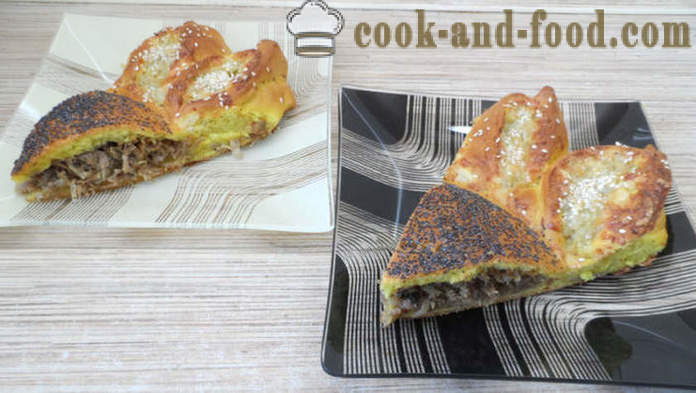 Κρέας Ηλίανθος σνακ-κέικ - πώς να κάνει ένα κέικ ζύμης, ηλιέλαιο, βήμα προς βήμα φωτογραφίες συνταγή