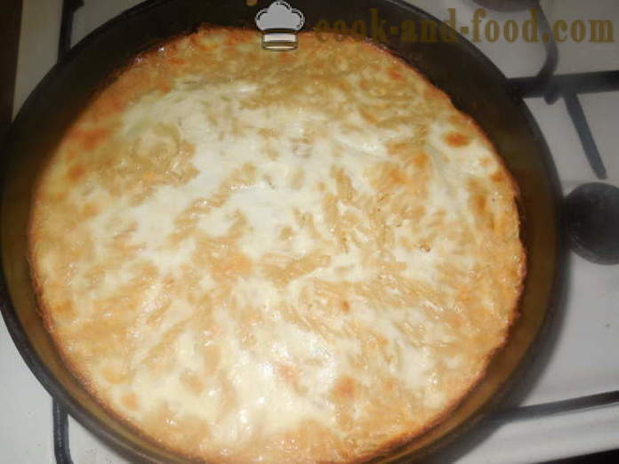 Ψημένα μακαρόνια και το τυρί γλυκό - πώς να μαγειρεύουν τα ζυμαρικά κατσαρόλα στο φούρνο, με μια βήμα προς βήμα φωτογραφίες συνταγή