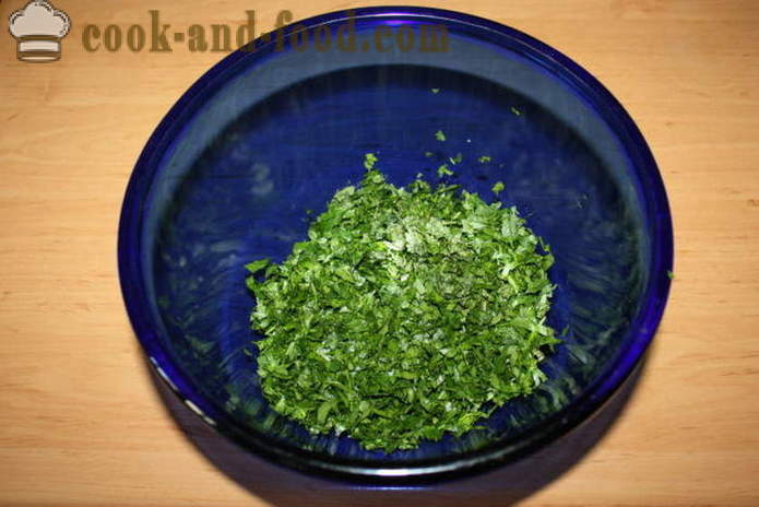 Tabula Σαλάτα με κουσκούς - πώς να προετοιμάσει μια ταμπουλέ σαλάτα, ένα βήμα προς βήμα φωτογραφίες συνταγή