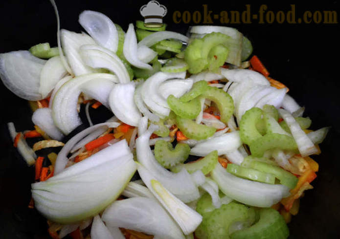 Στιφάδο Ψάρι με λαχανικά και ρύζι πλευρά πιάτο - σαν στιφάδο ψάρι με λαχανικά στη multivarka, βήμα προς βήμα φωτογραφίες συνταγή