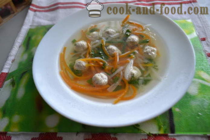 Κορέας σούπα με χυλοπίτες και κεφτέδες - πώς να μαγειρεύουν Κορέας συνταγή σούπας με φωτογραφίες poshagovіy