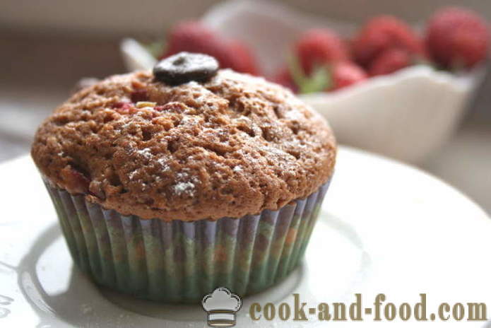 Σπιτική muffins για γιαούρτι με φράουλες - πώς να μαγειρεύουν muffins σε καλούπια σιλικόνης, ένα βήμα προς βήμα φωτογραφίες συνταγή