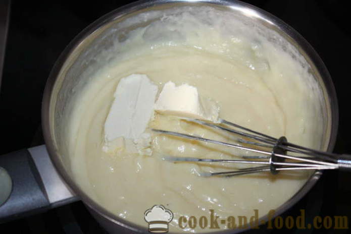 Κρέμα με κρέμα γάλακτος και το άμυλο - πώς να μαγειρεύουν κρεμώδη κρέμα, ένα βήμα προς βήμα φωτογραφίες συνταγή
