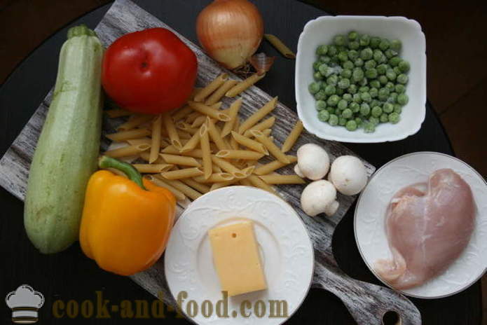 Ιταλικά σπιτικά ζυμαρικά με κοτόπουλο, λαχανικά και τυρί - πώς να μαγειρεύουν ιταλικά ζυμαρικά στο σπίτι, βήμα προς βήμα φωτογραφίες συνταγή