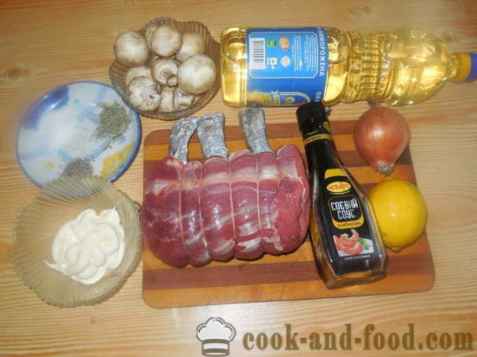 Ψητό μοσχάρι φιλέτο με κόκαλα - πώς να μαγειρεύουν ζουμερό φιλέτο με κόκαλα στο φούρνο, με μια βήμα προς βήμα φωτογραφίες συνταγή